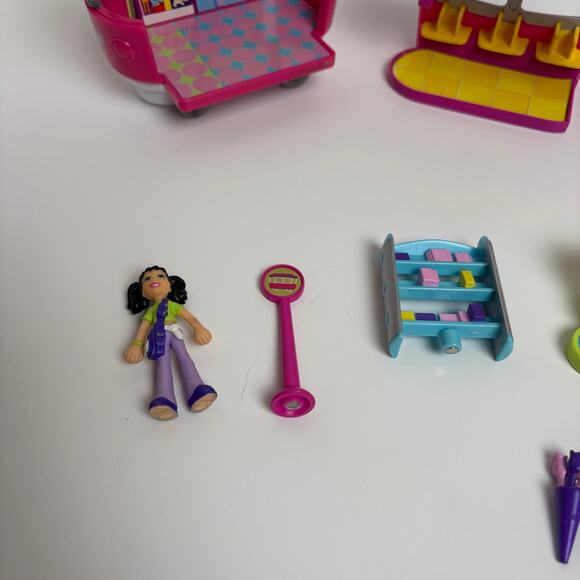 Vintage Polly Pocket Magnetic Flower Cart Trolley 2003 Set - Picture 3 of 7